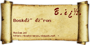 Boskó Áron névjegykártya