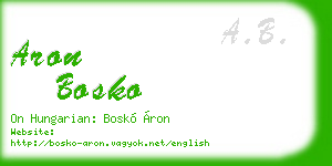 aron bosko business card